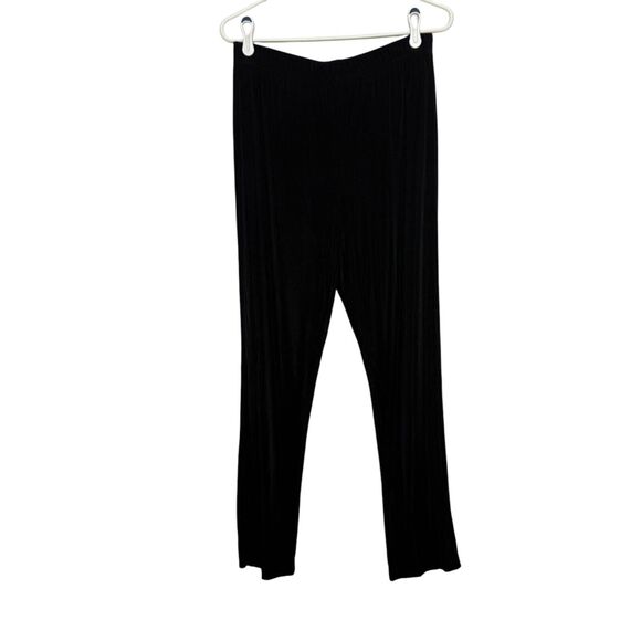 Laura‎ Ashley Black Pants Spandex Blend Stretch Elastic Waist Casual Size M - Picture 1 of 6